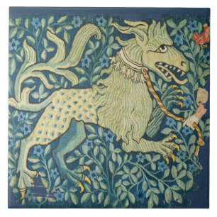 Carreau Lion BESTIAIRE MÉDIÉVAL Comme la bête en bleu