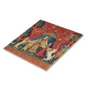 Carreau Lion D'ENFANCE ET D'UNICORN, Fleurs D'Imaginaires, (Côté)