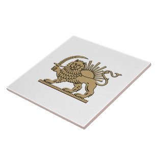 Carreau Lion et Soleil persan