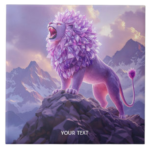 Carreau Lion Fantastique Mignon en Améthyste Violette