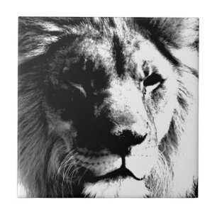 Carreau Lion noir et blanc