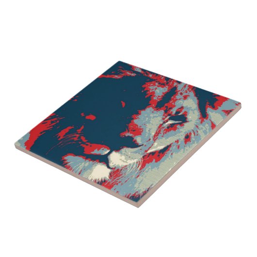 Carreau Lion Pop Art (Côté)