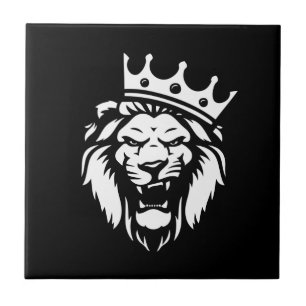 Carreau Lion rugissant avec couronne