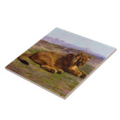 Carreau Lion sauvage dans un paysage Safari africain (Côté)