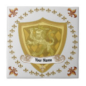 Carreau Lion Shield Family Crest Nom (Devant)