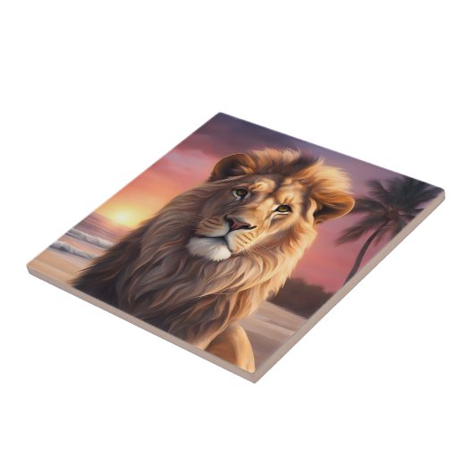 Carreau Lion sur la plage (Côté)