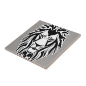 Carreau Lion triste noir et blanc decal gris arrière - pla (Côté)