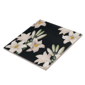 Carreau Lis noirs et blancs dramatiques (Côté)