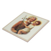 Carreau Lis traditionnels de Jésus d'enfant de St Joseph (Côté)