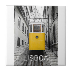 Carreau Lisbonne Portugal Retro Tramway Souvenir Vintage