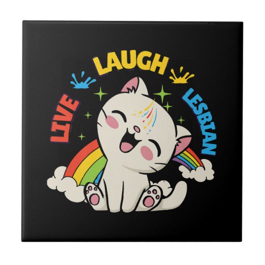 Carreau Live Lauder Drapeau Lesbien Rainbow Pride Mois Ki (Devant)