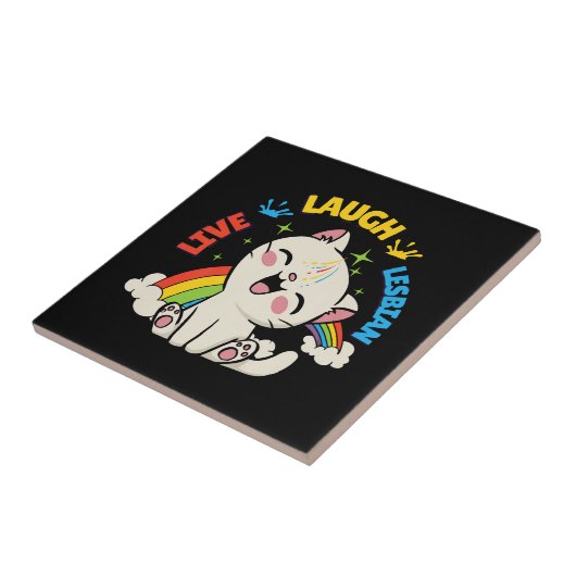 Carreau Live Lauder Drapeau Lesbien Rainbow Pride Mois Ki (Côté)