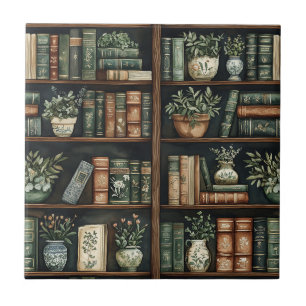 Carreau Livres et fleurs Carrelage en céramique