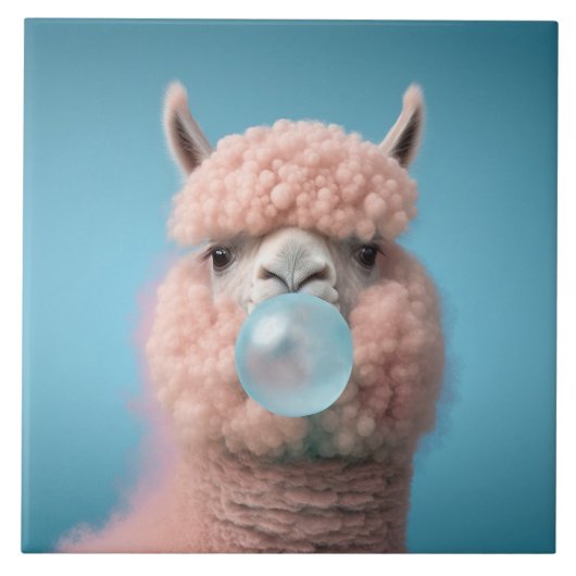 Carreau Llama Bubblegum Funny (Devant)