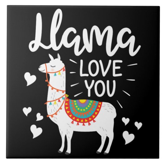 Carreau Llama Love You Cadeaux pour lui Son Alpaca Valenti (Devant)