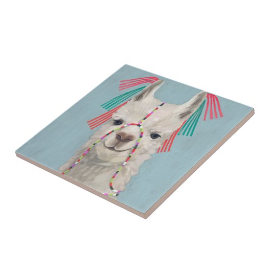 Carreau Llama ornée - Blanc (Côté)