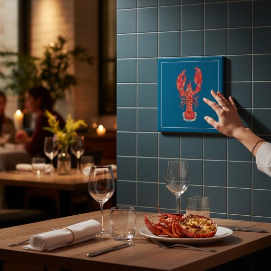 Carreau Lobster Illustration Nautical Kitchen Tile