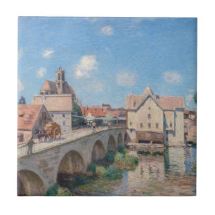 Carreau L'œuvre d'art d'Alfred Sisley - Le Pont de Moret