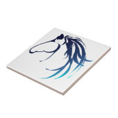 Carreau Logo classique de la tête de cheval en bleu (Côté)