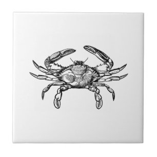 Carreau Logo de crabe bleu (noir et blanc)
