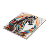 Carreau logo de l'esprit de cheval tribal (Côté)