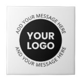 Carreau Logo d'entreprise et texte modifiable blanc et noi (Devant)