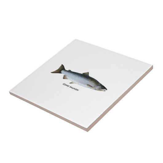 Carreau Logo du Saumon Coho (intitulé) (Côté)