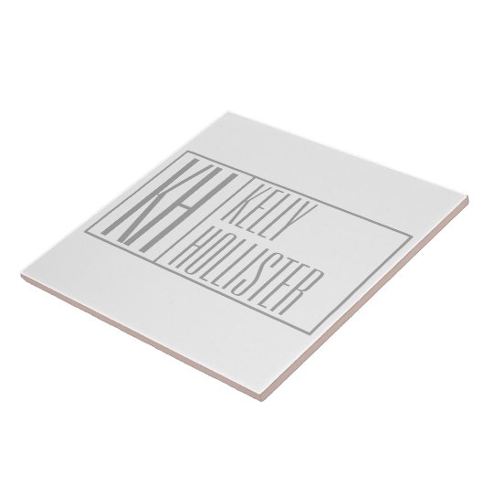 Carreau Logo Moderne Grey Initiales & Nom (Côté)