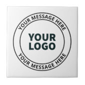 Carreau Logo téléchargé + Texte circulaire modifiable (Devant)