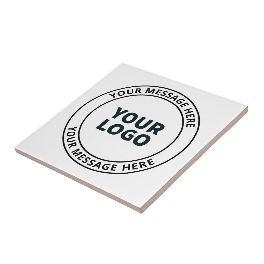 Carreau Logo téléchargé + Texte circulaire modifiable (Côté)