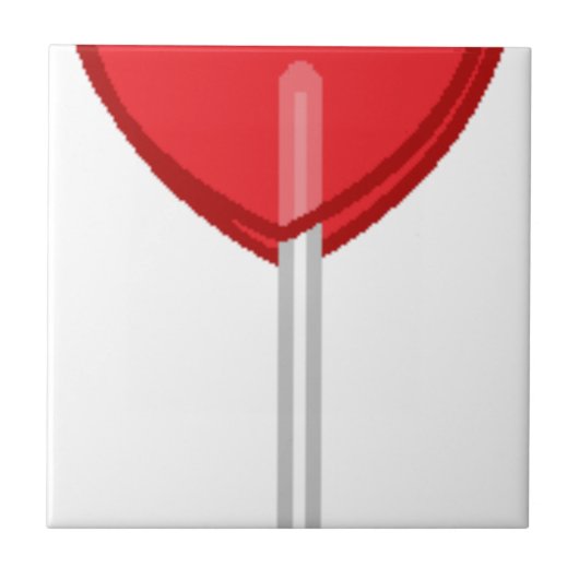 Carreau lollipop à coeur rouge (Devant)