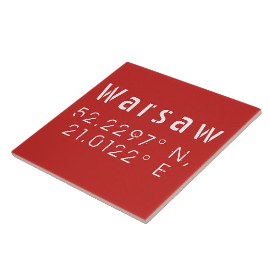 Carreau Longitude de la latitude de Varsovie (Côté)