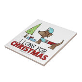 Carreau Longue pour Noël-Dachshund (Côté)