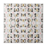 Carreau L'or de marbre moderne rougissent géométrique rose<br><div class="desc">Moderne et chic l'or imprimé ce par faux, le marbre noir et blanc, et rougissent motif géométrique rose est parfait pour la femme à la mode et élégante. Sa conception à la mode et girly est grande pour beaucoup de cadeaux et d'occasions. Appréciez cette jolie et contemporaine copie pour votre...</div>
