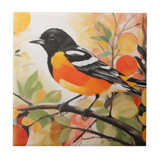 Carreau L'Oriole de Baltimore, un oiseau de charme de la n (Devant)