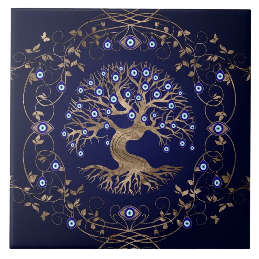 Carreau L'ornement des yeux de l'arbre de vie (Devant)