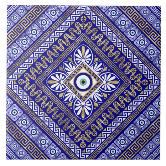 Carreau L'ornement des yeux méandres grecs (Devant)