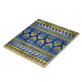 Carreau L'ornement grec avec la pierre angulaire bleue de (Côté)