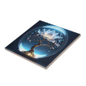 Carreau Lotus Globe céramique Art (Côté)