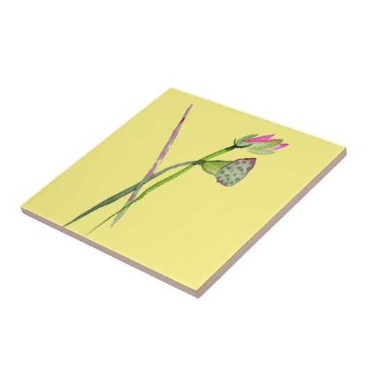 Carreau Lotus rose Fleur Zen Art bouddhiste (Côté)