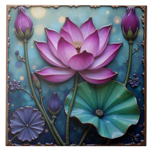 Carreau Lotus rose vif (Devant)