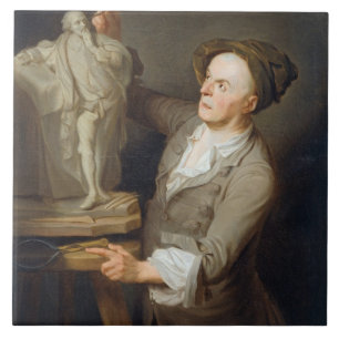 Carreau Louis-Francois Roubiliac (1695-1762) modelant le