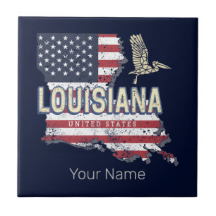 Carreau Louisiane avec conception vintage de pélican USA