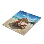 Carreau Lounge on beach throw pillow (Côté)