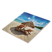 Carreau Lounge on beach throw pillow (Côté)