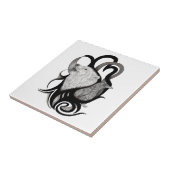 Carreau Loup blanc avec art tribal coréen (Côté)