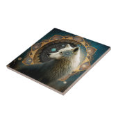 Carreau Loup blanc Mandala (Côté)