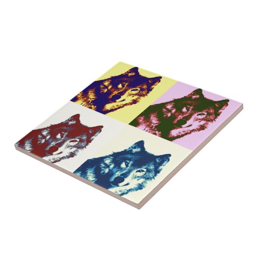 Carreau Loup d'art pop (Côté)
