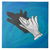 Carreau Loup en bleu (Devant)