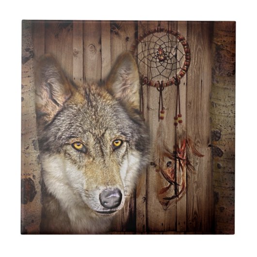 Carreau Loup indien indigène de receveur rêveur occidental (Devant)